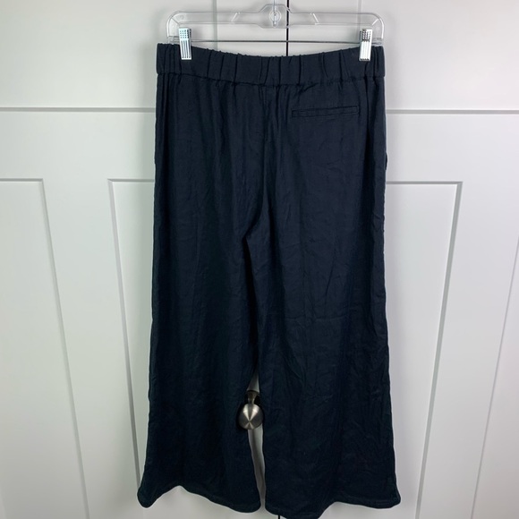 Maeve Anthropologie Size 6 Navy Pull On Wide Leg Pants Flowy Pockets - Picture 5 of 5